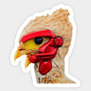 Cyborg Chicken Portrait 01 Sticker